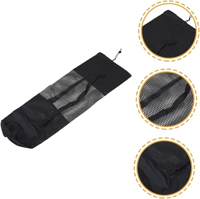 Kisangel Yoga Mat Carrying Bag Mesh Design with Adjustable Shoulder Strap Large Breathable Storage for 35.43X9.84 Inch Yoga Mats 2-Pack