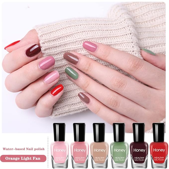 Non Toxic Nail Polish Set, Easy Peel Off and Fast Dry NailPolish Set for Pack, Eco Friendly & Organic Water Based Nail Polish for Women,Teens (18 Bottles)