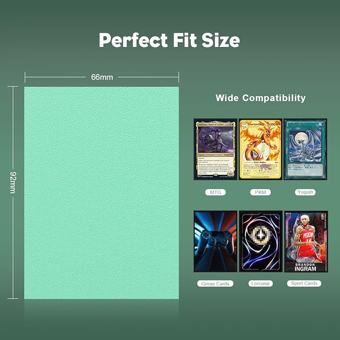 Eucalyptus Green Dual Matte Card Sleeves, Katomula Card Sleeves for MTG, Standard Card Sleeve for MTG, PKM, Flesh & Blood