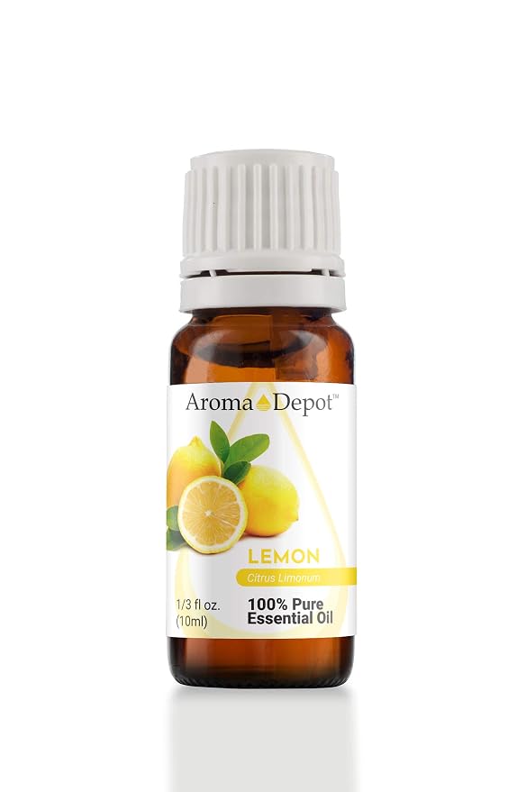 Lemon Essential Oil 100% Pure Natural, Therapeutic Grade. Ideal for Aromatherapy Diffuser, & Natural Cleaner. Cold Pressed from Fresh Lemon Peel. (10 ml. / 1/3 Ounce)