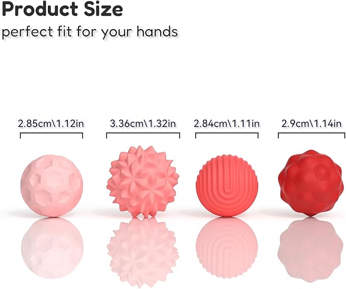 Large Magnetic Sensory Fidget Ball Toy, 8Pcs Silicone Sensory Stress Relief Toys for Adults, Teens with Autism, ADHD, Anxiety, Stocking Stuffers for Women Men Teen Gift (Red and Candy, Large)
