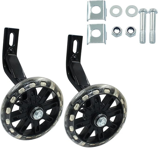 Murtenze 1 Pair of Children's Bicycle Auxiliary Wheel Bicycle Accessories, Flash Silent Training Wheels for 12" Training Wheels Kids Bike Wheel