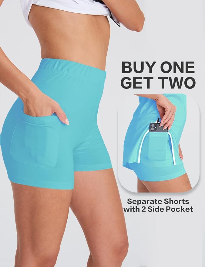 Hiverlay Tennis Dress Golf Dresses for Women with Built in Shorts | Polo Dress, Golf Outfit, 2 Pockets, UPF 50+ Pickball Hiking Workout Active Athletic Dresses,Summer Gym