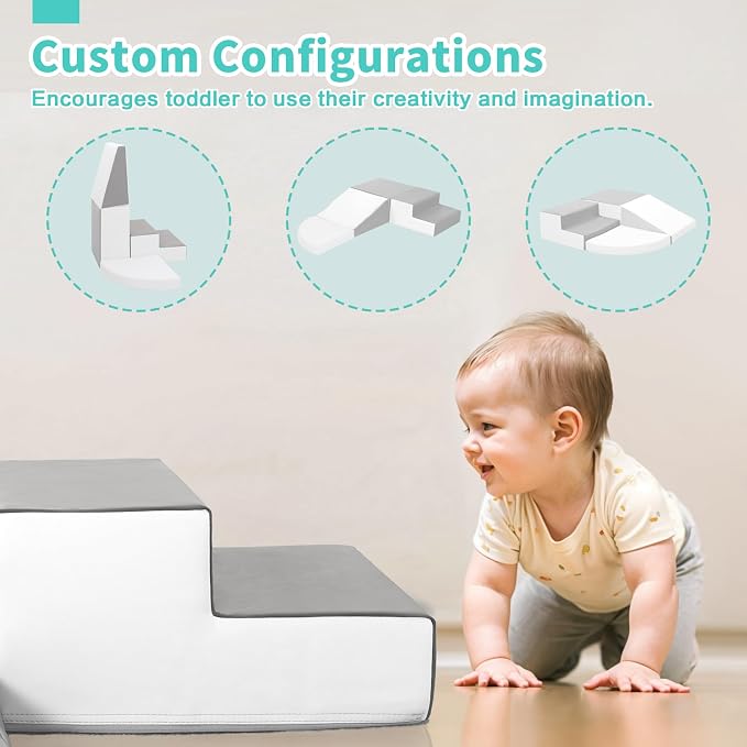 TODIBY Foam Blocks Climbing for Kids: Toddler Toys for Indoor and Outdoor Fun - Soft PU Leather Play Structure for Crawling and Sliding - Ideal for Playhouse and Play Gym Activities