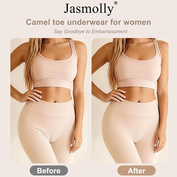 Camel Proof Seamless Underwear for Women 3 Packs No Show Invisible Cheeky Panty Liners Workout Gym Yoga Panties