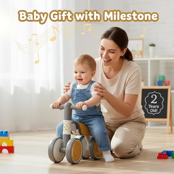 WinHope Baby Balance Bike for 1 Year Old Boys Girls,12-36 Month Toddler Balance Bike with 4 Wheels,Toddler First Bike,Girls First Birthday Gifts