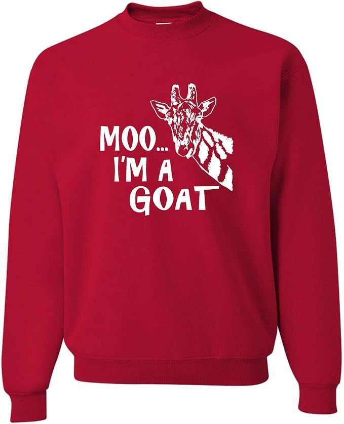 Go All Out Adult Moo I'm A Goat Funny Animal Sweatshirt Crewneck
