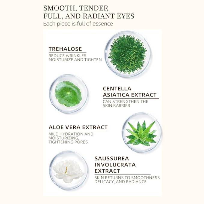 Seaweed Under Eye Patches, Seaweed Essence Eye Mask for Puffy Eyes/Dark Circles/Collagen Eye Care Relieves Pressure and Reduces Wrinkles, Eye Gel Pads for Hydrating and Brightening (60 Pcs)