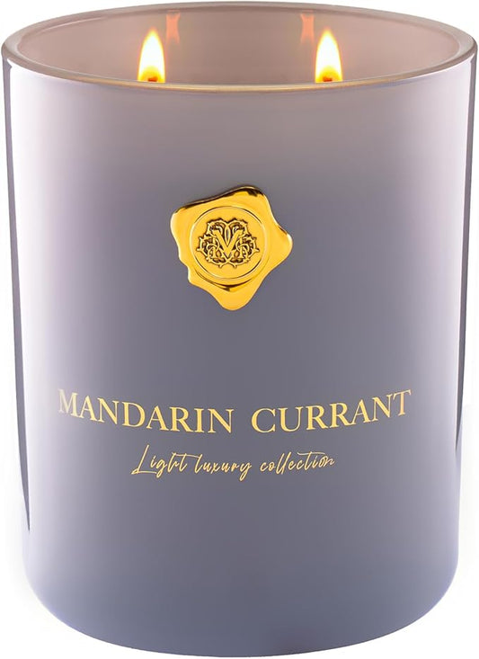 M&SENSE Mandarin & Currant Scented Candle | 90-Hour Burn,16.6 oz | Long-Lasting for Mood Healing and Gifting | Natural Non-Toxic Soy Wax | for Bathroom, Kitchen, Office