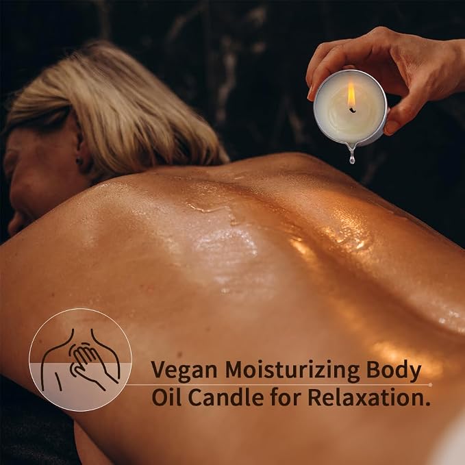 Massage Candle Warming Moisturizing Skin Oil, Natural Soybean Wax Low Temp 42 Degree Scented Candle for Date Night, Amazing Gift 2.3 OZ (Little Black Dress)