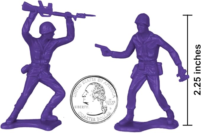 TimMee Plastic Army Men - Purple 48pc Toy Soldier Figures - Made in USA