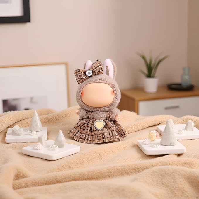 Doll Clothes Set for 6.7-inch/5.9-inch Dolls - Luxury Chic High-End Fashion Outfit with Suitable Accessories, Ladylike Elegance Khaki (No Dolls)