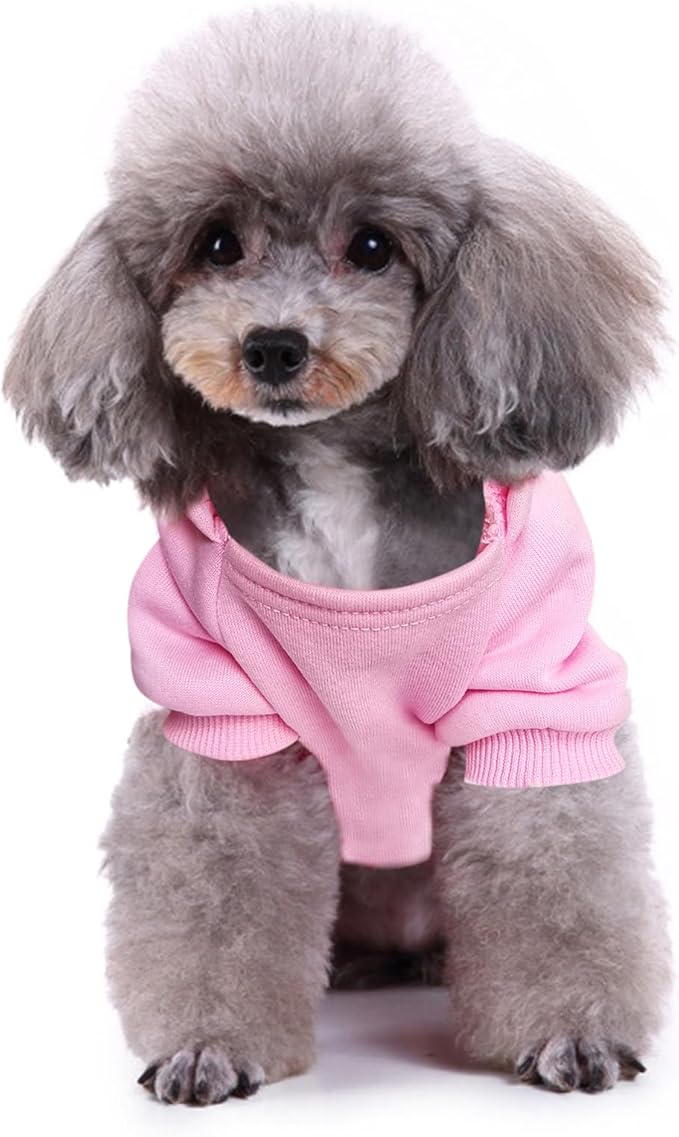 Jecikelon Winter Dog Hoodie Sweatshirts Warm Clothes for Small Dogs Chihuahua Coat Puppy Clothing Cat Custume (Large, Y01-Pink)
