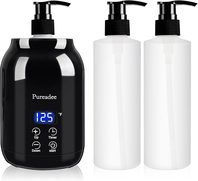 Massage Oil Warmer, Massage Oil Warmer for Massage Therapy, Oil Warmer for Massage for Salon, Barber Shops, Home, with Two Oil Bottle Dispenser