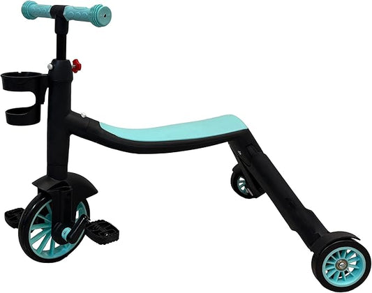 LIU&LIU Kids Trike,7-in-1 Toddler Tricycle,Indoor Outdoor Scooter Balance Bike,Ride-On Bike Multifunctional with 3 Height Handlebar,Blue
