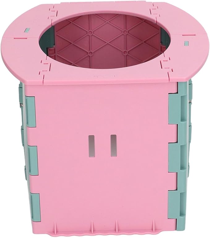 KIMISS Foldable Portable Toddler Potty - Travel & Camping Baby Toilet for Easy on Long Drives (Green Pink)