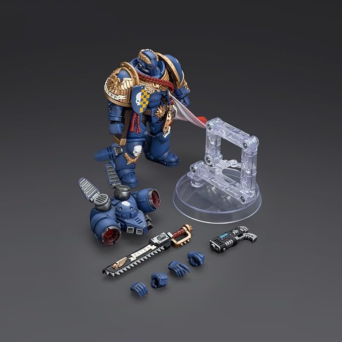 JOYTOY Warhammer 40,000 1/18 Action Figure Ultramarines Captain with Jump Pack Collection Model Birthday Gifts