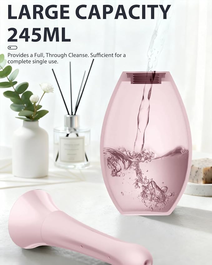 Enemas Anal Douches for Men Women - Enema Bulb with Soft Silicone Nozzles,Anti Backflow Shower Douche Enema Kit,Feminine Care Shower Enema Douche Kit Cleaner Flusher,Shower Tube Connectable,Pink