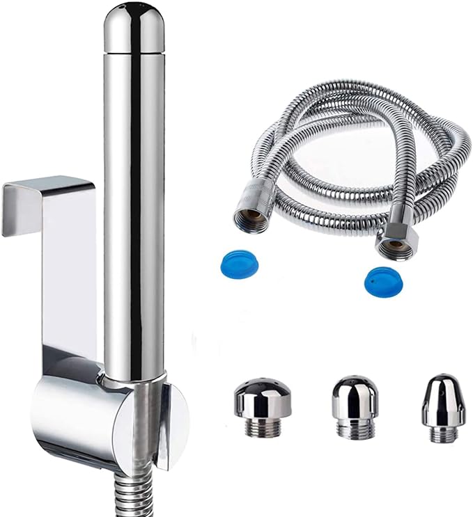 Shower Douche Enema Kit with Hook up, Colon Nozzle Cleaner System with 59 inch Shower Hose and 3 Heads for Men Women Cleaning