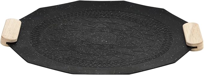 Portable Korean BBQ Pan - Non-stick Suitable for indoor and outdoor use (Black)