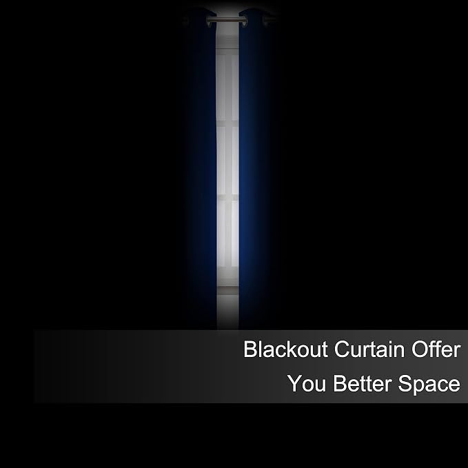 LEMOMO Blackout Curtains 52 x 72 inch/Royal Blue Curtains Set of 2 Panels/Thermal Insulated Room Darkening Bedroom Curtains
