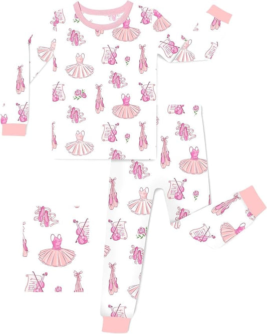 Bamboo Viscose Toddler Girls Kids Pajamas Unicorn Mermaid Pjs Long Sleeve Snug fit 12M-8Y 2pcs Soft Jammies