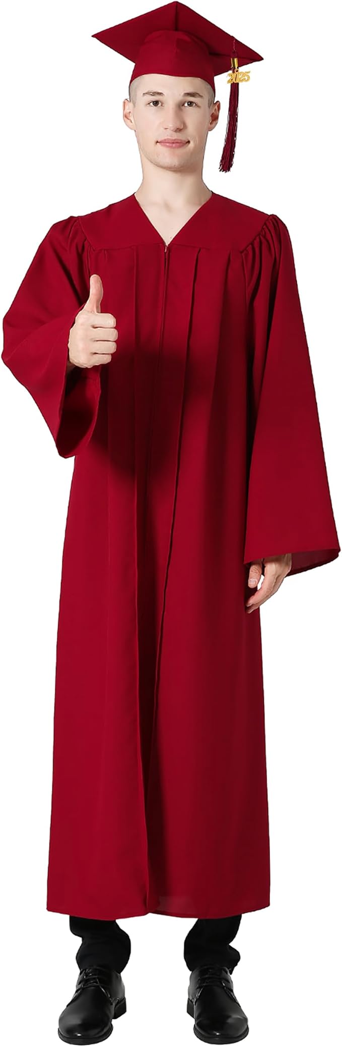 GraduationMall Matte Graduation Gown Cap Tassel Set 2025 for High School and Bachelor