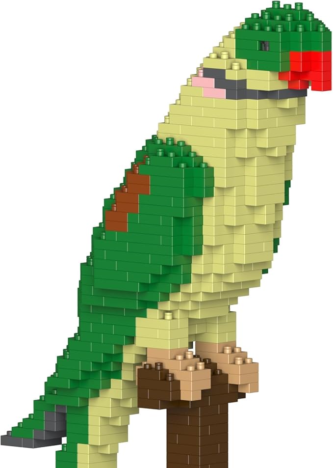 JEKCA Alexandrine Parrot 01S | Parrot Plastic Building Blocks | Age 14+