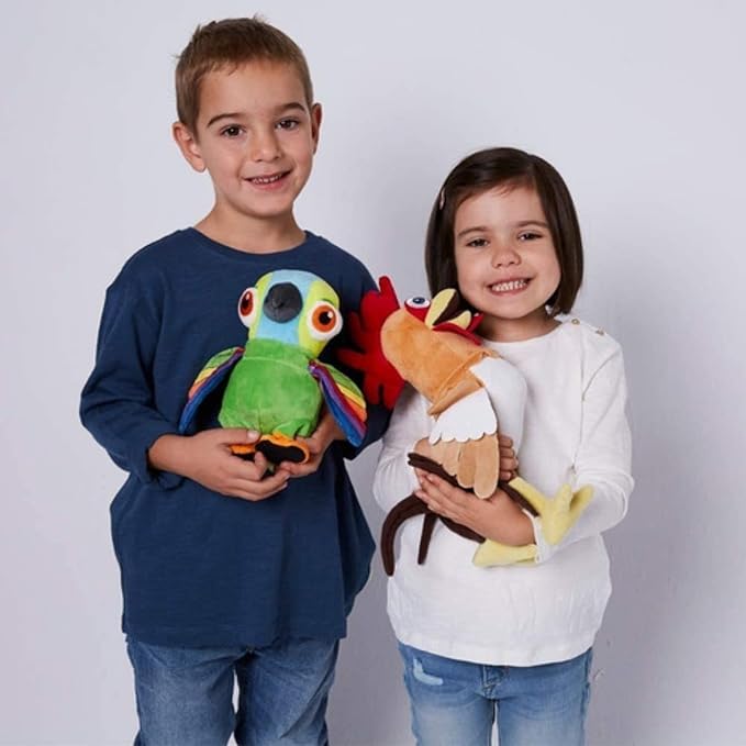 La Granja De Zenon - 20CM Interactive Parrot Pepe - Musical Plush - Repeat, Walk and Play Songs - El Reino Infantil