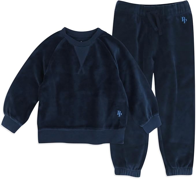 Cooper II People Packs - The Plush Organic Cotton Velour Sweatsuit, 2-Piece Top Pants Set, Baby and Toddler
