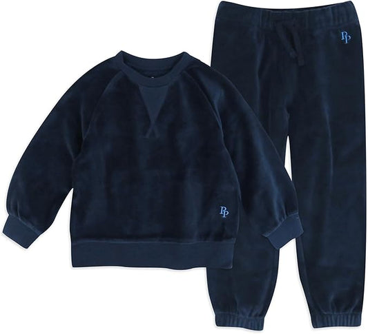 Cooper II People Packs - The Plush Organic Cotton Velour Sweatsuit, 2-Piece Top Pants Set, Baby and Toddler
