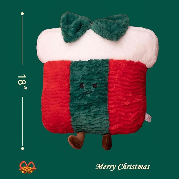 Christmas Plush Christmas Decorations Throw Pillow (16-18 Inch) - Super Soft Stuffed Animal Plush, Fluffy Holiday Decor, Couch Bed Pillow Gift Box