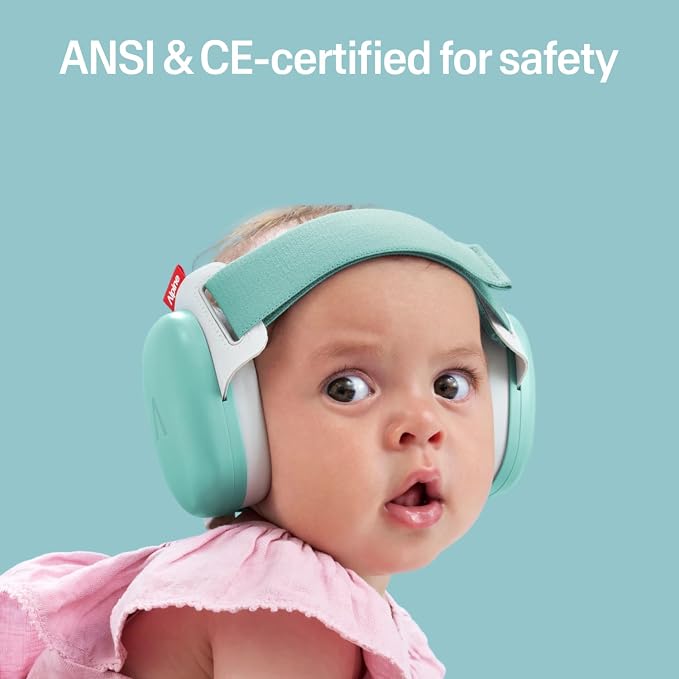 Alpine Muffy Baby Comfort - Protects Hearing for Babies and Toddlers - CE & ANSI Certified - Headband for Safe fit & Comfort - Adjustable for Ages 3-48 Months - 24dB Sound Reduction, Aqua
