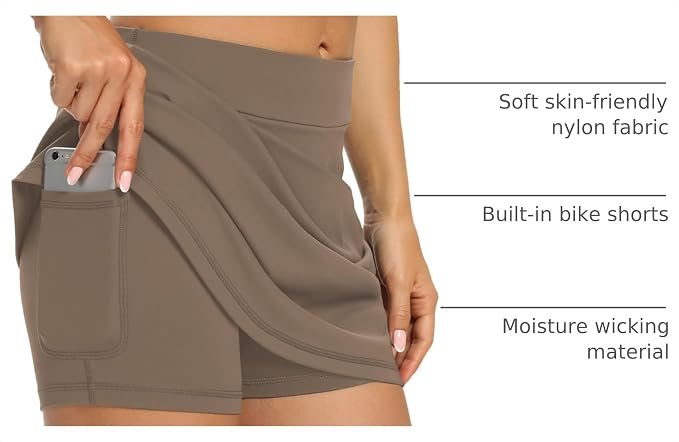 LouKeith Tennis Skirts for Women Golf Athletic Activewear Skorts Mini Summer Workout Running Shorts with Pockets