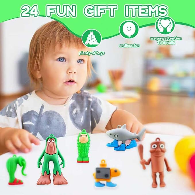 Italian Toys Set – Tralalero Tralala Collectible Figures & Tung Tung Sahur Desktop Decor, Unique Art Toys for Collectors, Stylish and Vibrant Desktop Accessories (24pcs)