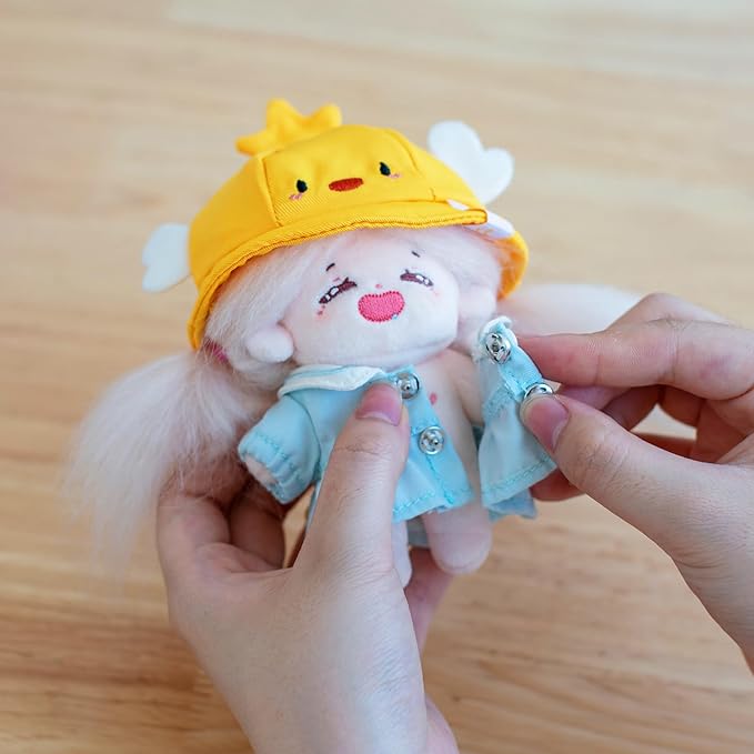 CALEMBOU Doll Clothes, Cute Macaron Animal Series Doll Clothing Suit for 15cm Kimmon Mimon, Kawaii Doll Accessories Toys Gifts for Girls(Only Clothes) (Excited Duck)