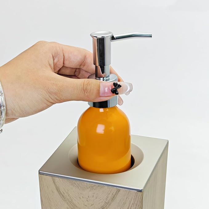 Elitzia Massage Oil Warmer Use Parts Pump Bottle 1 Pack 8.45oz/250ml Aluminium Pump Bottles for Solution Gel Lotion and Cream Use Suitable for ETAW02S ETAW03 ETLB01 ETLB02 ETOH843N ETOH843NB(Orange)