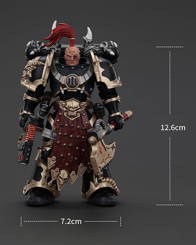 JoyToy Warhammer 40K Genuine License 1:18 Action Figure, Chaos Space Marines Black Legion Chosen with Plasma Pistol and Power Axe, 4.96 inch Collectible Action Figures Sets