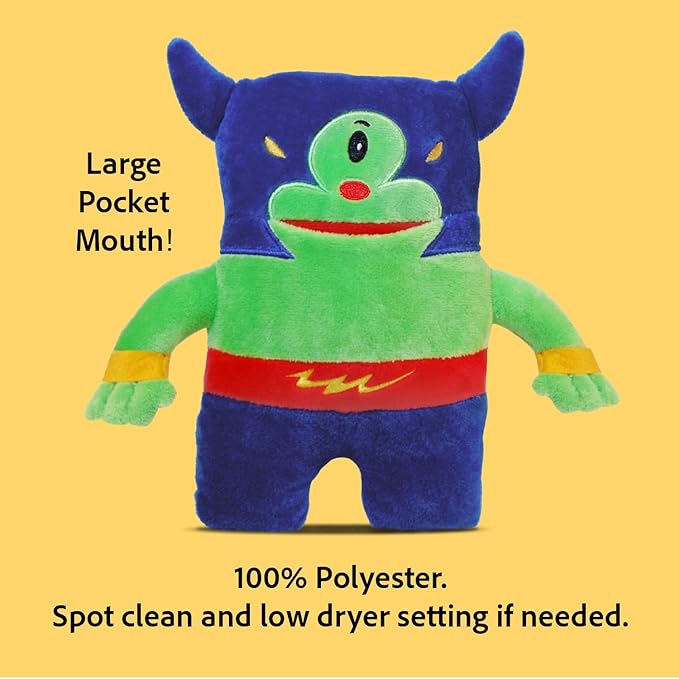 The Tooth Brigade Tooth Fairy Pillow | Stuffed Plush with Large Pocket Mouth for Lost Teeth, Treasures, Prizes - Fun and Interactive Plush, Perfect Kids, Boys, & Girls Gift (Potato Monster)
