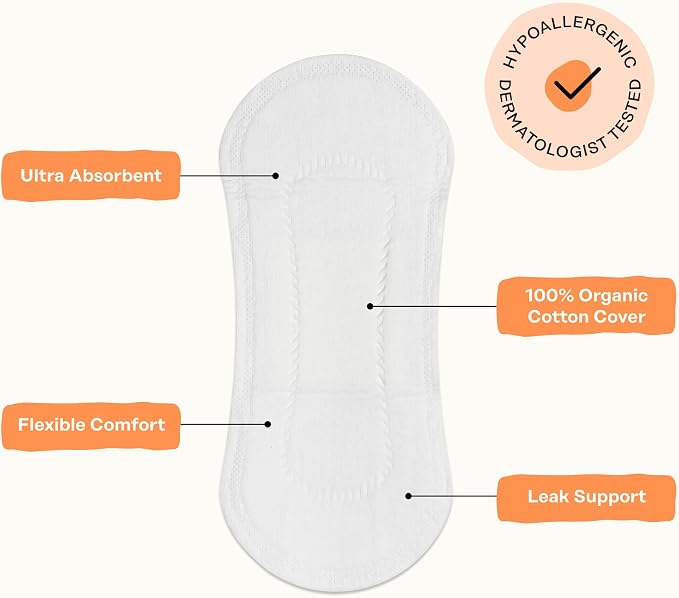 The Honey Pot Company - 120ct - Non-Herbal Everyday Panty Liners for Women - Organic Cotton Cover & Ultra-Absorbent Pulp Core - Sanitary Pads - Feminine Care