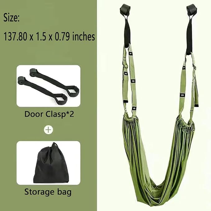 Yoga Stretching Strap,Stretching Equipment with Door Anchor,Back Stretcher for Back Pain, Flexibility Tensile Trainer for Dance Aerial Yoga Ballet Leg Stretching Exercise