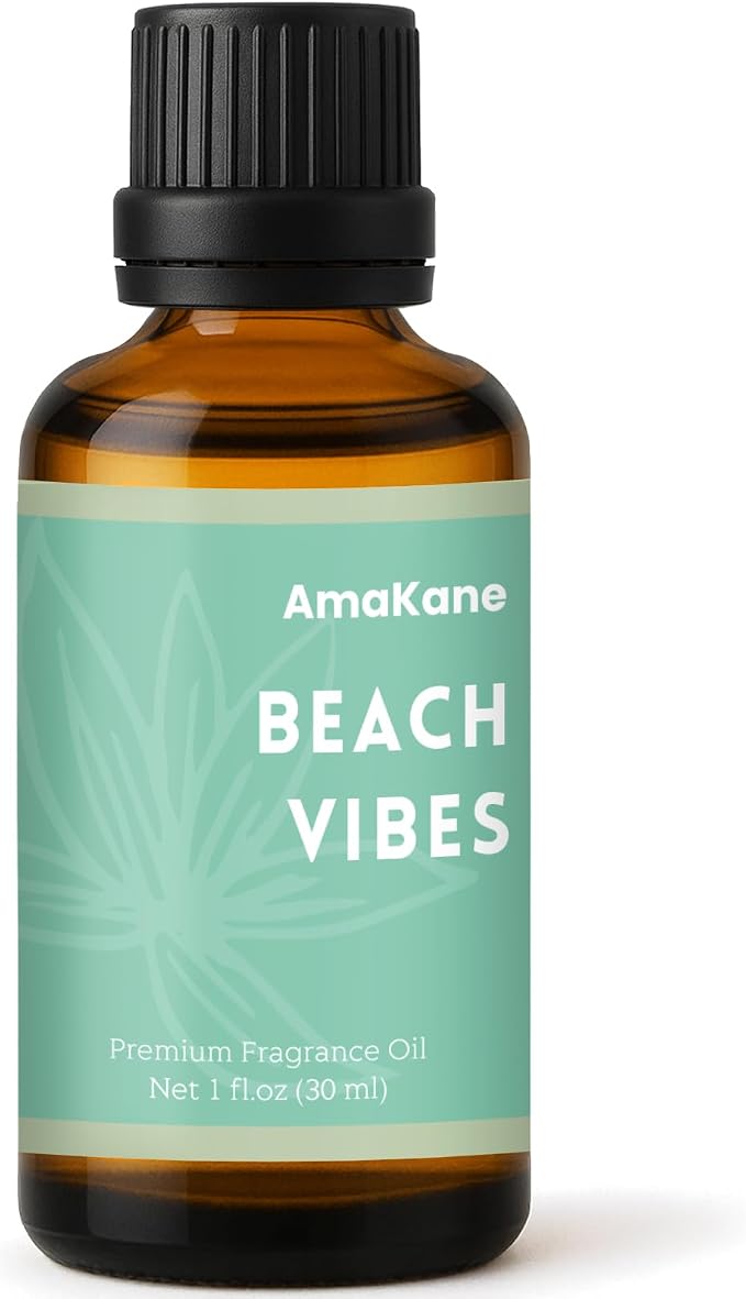 AmaKane Beach Vibes Fragrance Oil for Aromatherapy, Beach Essential Oil for Diffusers for Home, DIY Candle Making Scents, Summer Fragrance Oil for Soap Making, 30ml
