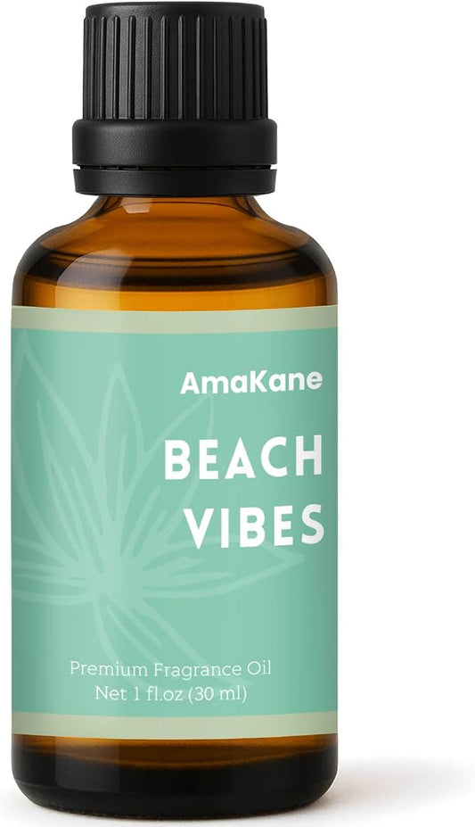 AmaKane Beach Vibes Fragrance Oil for Aromatherapy, Beach Essential Oil for Diffusers for Home, DIY Candle Making Scents, Summer Fragrance Oil for Soap Making, 30ml
