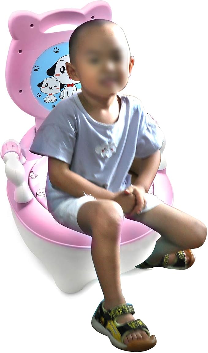 XKMT- Baby Kids Portable Bear Blue Potty Training Seat Toddler Lovely Toilet Seat Stool Chair [P/N: ET-BABY003-PINK]