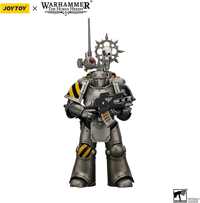 JOYTOY Warhammer The Horus Heresy lron Warriors MKlIl Tactical Legionary with Nuncio-vox 1:18 Scale Action Figure Mecha Joy Toy Collection Model 4.8 inch