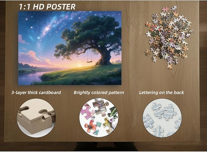 1000 Pieces Jigsaw Puzzles for Adults, Galaxy Series - Stunning Cosmic Art & Seamless Interlock, Challenging Brain Teaser, Large 28" x 20", Great Gift Idea & Home Decor（Starlit Summer）