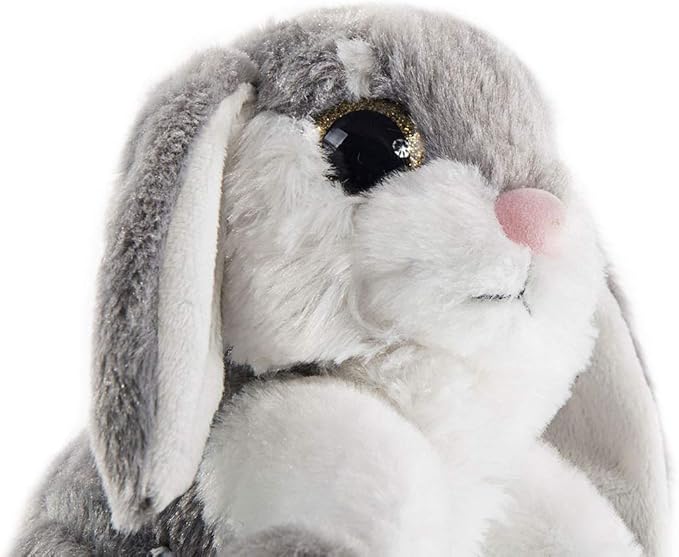 My OLi Bunny Stuffed Animal 8.5in Plush Rabbit Stuffed Bunny with Floppy Ear Bedtime Friend Soft Toy Gifts for Girls Boys Kids, Gray