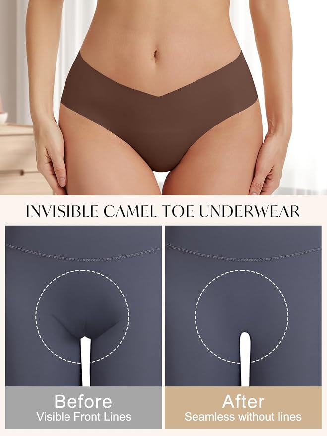 Camel Toe Underwear for Women Seamless Underwear No Show Camel Toe Concealer Invisible Workout Gym Yoga Panties