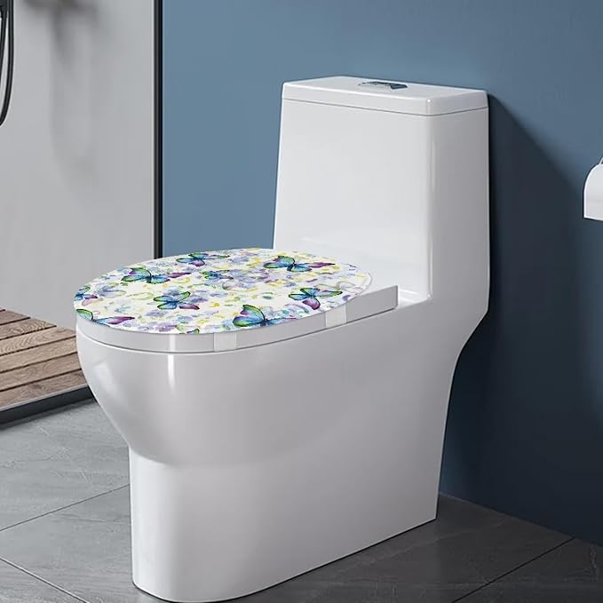Butterfly Toilet Seat Cover, Suitable for Most Round and Elongated Toilet Seats, Bathroom Decoration Fits Home Hotel Toilet Lid Cover