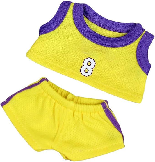 17cm Doll Rabbit Bunny Clothes, Cool Sports Basketball Football Theme T-Shirts Shorts Suit, Soccer-Inspired Athletic Uniform Outfit for Dress Up, Doll Costume Cosplay Fashion Dresses -NO.8